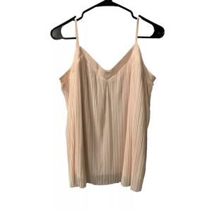 The Limited 1x Pleated Pale Pink Lined Tank- Preppy Elegance & Versatility!